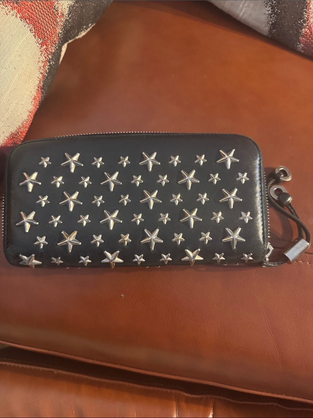 Jimmy Choo Star-Studded Black Wallet